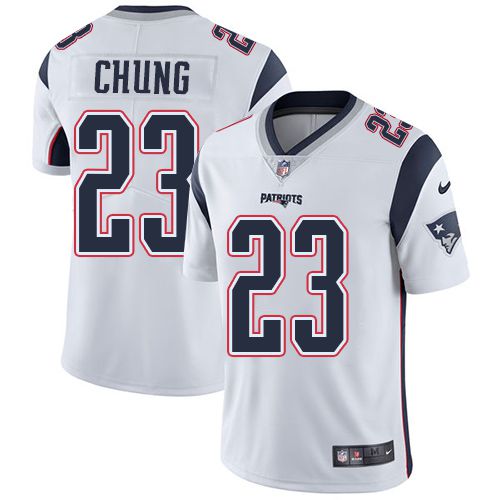 Men New England Patriots #23 Patrick Chung Nike White Limited NFL Jersey